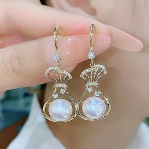 Vintage Red Angel Pearl Earrings For Women Wedding Party Jewelry