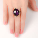 Classic Retro Purple Pearl Ring Women Anniversary Women Jewelry