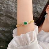 Luxury Emerald Bracelet Gemestone Bangle for Women Jewelry