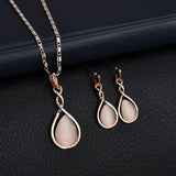 Waterdrop Rhinestone Pendant Jewelry Set Women Wedding Jewelry