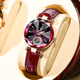 Luxury Women Leather Dial Watch Anniverssary Party ewelry