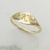 Carve flowers Ring Women Gold Engagement Party Jewelry