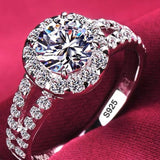 2.0ct Round Diamond Ring 18K White Gold Wedding for Women Gift Jewelry