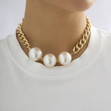 Punk Ball Pendant Choker Necklace For Women Gold Party Jewelry