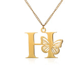 Big Butterfly Letters Pendant Necklaces For Women Jewelry