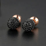 Unique Punk Iced Zircon Stud Earrings for Women Gold Wedding Jewelry