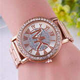 Gold Diamond Watch For Women Quartz Wrist  Jewelry