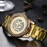 Gold Diamond Watch For Women Quartz Wrist  Jewelry