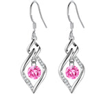 Purple Zircon Earrings 925 Silver Women  Wedding Jewelry