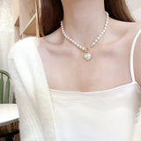 Genuine Freshwater Pearl Necklace Women Birthday Gift Gold Jewelry