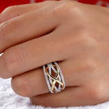 Shining Zircon Infinity Ring Silver Eternity Promise Jewelry for Women