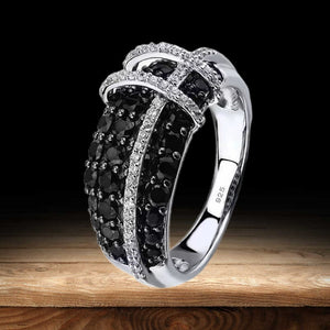 Zircon Cross TwoTone Ring Engagement for Women Party Jewelry