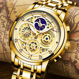 Trendy Women Gold Watch Ladies Bracelet Clock Bridal Jewelry