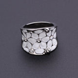 Flower Oil Dripping Ring for Women Wedding Jewellery