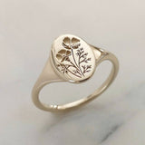 Carve flowers Ring Women Gold Engagement Party Jewelry