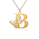 Big Butterfly Letters Pendant Necklaces For Women Jewelry