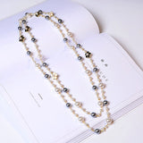 Double Layer Pearl Necklace For Women Rose Flower Women Wedding Jewelry