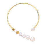 Big White Pearls Necklace For Women Gold Wedding Jewelry Gifts