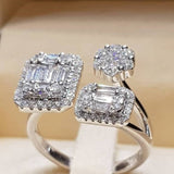 Luxury Zircon Rings for 14k Gold Women Anniversary Party Jewelry