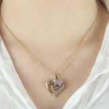 Luxurious Diamond Heart Pendant Necklace For Mom Jewelry