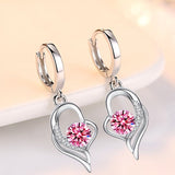 Purple Zircon Earrings 925 Silver Women  Wedding Jewelry