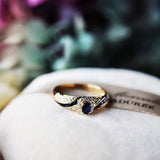 Luxury Blue Sapphire Ring Woman Gold Anniversary Birthday Party Jewelry