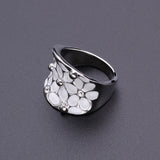 Flower Oil Dripping Ring for Women Wedding Jewellery