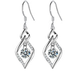 Purple Zircon Earrings 925 Silver Women  Wedding Jewelry