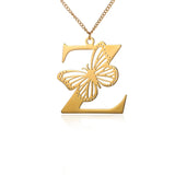 Big Butterfly Letters Pendant Necklaces For Women Jewelry