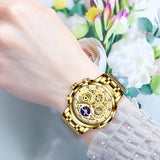 Trendy Women Gold Watch Ladies Bracelet Clock Bridal Jewelry