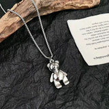 Cute Teddy Bear Necklace Women Chain Anniverssary Jewelry