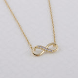 Shiny Infinity Silver Pendant Necklace Long Link Chain For Women Jewelry