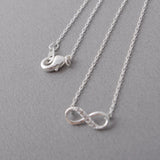 Shiny Infinity Silver Pendant Necklace Long Link Chain For Women Jewelry