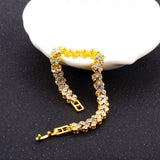 White Zircon Gold Chain Bracelet Silver Women Wedding Jewelry gifts