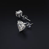 Vintage Moissanite Heart Earrings 925 Sterling Silver Simulated Gemstone Wedding Fine Jewelry