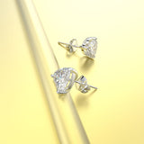 Vintage Moissanite Heart Earrings 925 Sterling Silver Simulated Gemstone Wedding Fine Jewelry