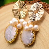 Fresh Water Baroque Pearl Dangle Earrings Women's Wedding Jewelry