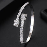 Stackable Bangle Silver Bracelet Cuff For Women Wedding Jewelry