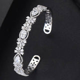 Stackable Bangle Silver Bracelet Cuff For Women Wedding Jewelry