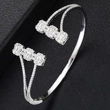 Stackable Bangle Silver Bracelet Cuff For Women Wedding Jewelry