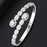 Stackable Bangle Silver Bracelet Cuff For Women Wedding Jewelry