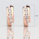 Princess 585 Rose Gold Earrings Natural Zircon Hanging Dangle Drop Earrings Jewelry