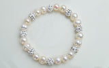 Natural Freshwater White Pearl Bracelet Bangles Women's Luxurious Party Jewelry