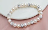 Natural Freshwater White Pearl Bracelet Bangles Women's Luxurious Party Jewelry