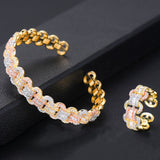 Genuine Vintage African Ring Bracelet Golden Bridal Jewelry Sets Women Jewelry