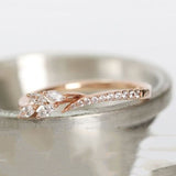 Zircon Flower Gemstone Ring Women Rose Gold Engagement Jewelry