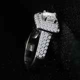 Genuine Gemstone 925 Sterling Silver Ring Set bridal Women's Engagement jewelry