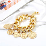 10kt Punk Chain Gold Bracelet For Women Anniversary Jewelry