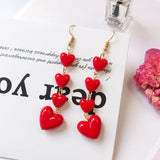 Women's Plush Ball Drop Earrings Fashion Elegant Red Black Pearl Long Earrings Wedding