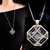 Vintage Black Pendant Necklace Women Wedding Jewelry